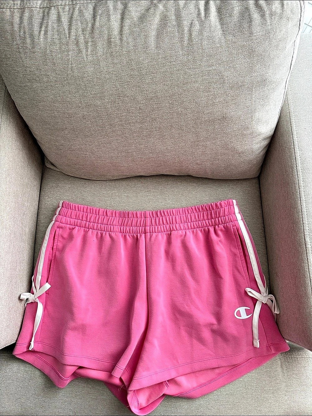Champion Women's Athletic Shorts in Pink & White Size XL Like New